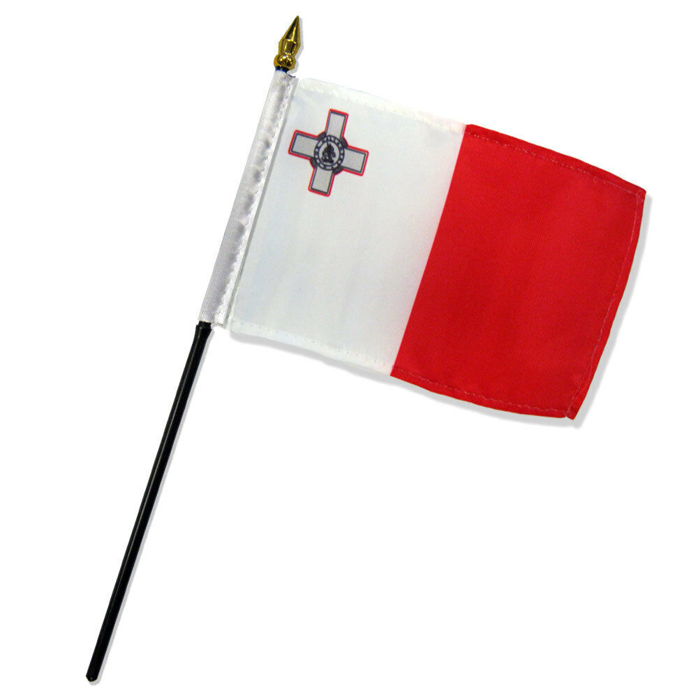 Malta 4"x6" Flag Desk Table Stick (sewn edges)