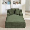 thumbnail image 3 of AENKYO 80" Oversized Corduroy Chaise Lounge, Fully Assembled, No Assembly Required, Green, 3 of 8