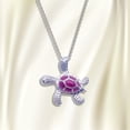 thumbnail image 1 of PVCS Opal Opal Blue Flower Turtle Epoxy Female Metal Alloy Necklace Pendant, 1 of 4