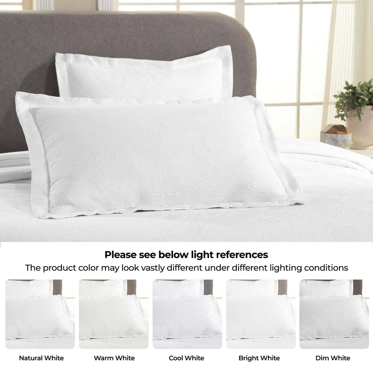 Superior 3-Piece Florin Cotton Matelasse White Bedspread Set, Full