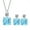 Blue, variant on 2pcs Wedding Jewelry Sets for Brides Bridesmaids Asscher Cut 925 Sterling Silver CZ Women Jewelry Sets for Prom Costume Accessories Pendant Necklace and Drop Earrings