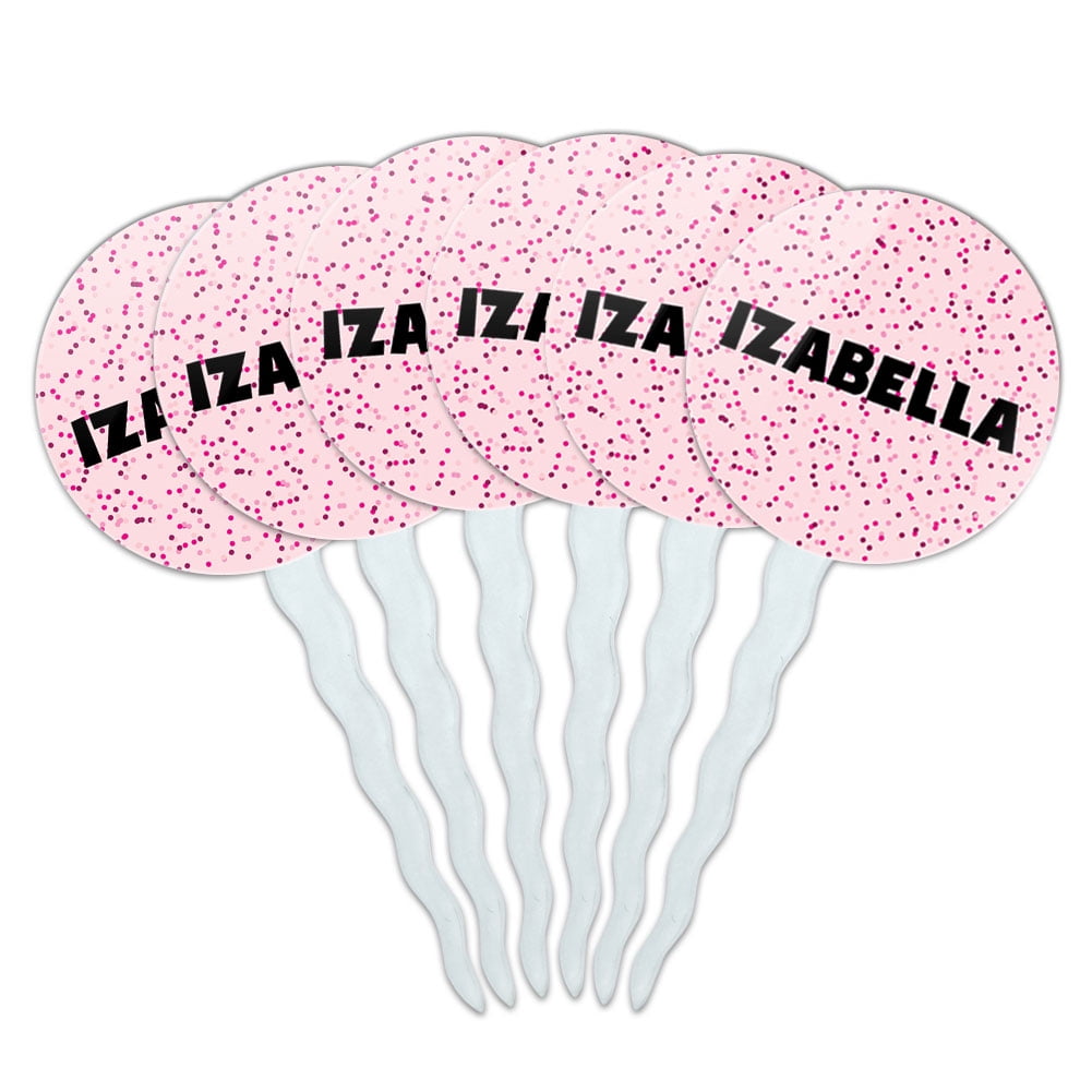 Pink Speks Izabella Cupcake Picks Toppers Set of 6 Pink Speckles Pink Speks Izabella Cupcake Picks Toppers Set of 6 Pink Speckles