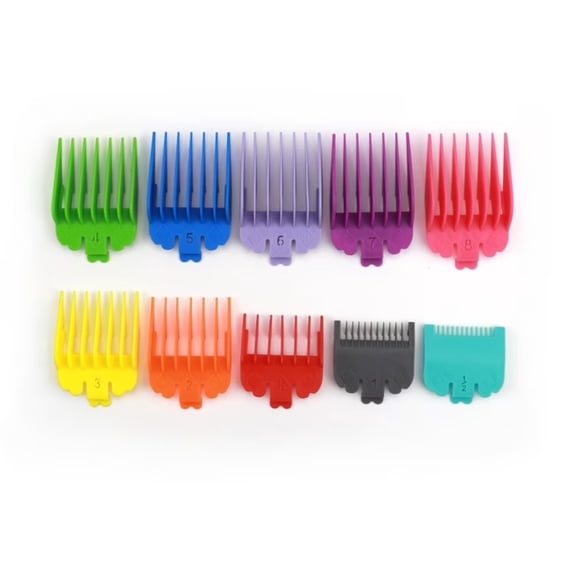 10Pcs Hair Clipper Guards Set Cutting Guides Combs Compatible with Most Size Clippers(1/16in to 1in )