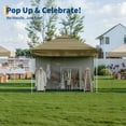 thumbnail image 4 of 10x10 Ft Heavy Duty Pop Up Canopy Tent with 4 Removable Mesh Sidewalls, Industrial-Grade Steel Frame, UV-Reflective Oxford Roof, Weatherproof Outdoor Shelter for Patio, Beach & Markets, Brown, 4 of 6