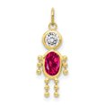 thumbnail image 1 of Collier Pendentif Pierre de Naissance Garçon en Or Jaune 10k, 1 of 6
