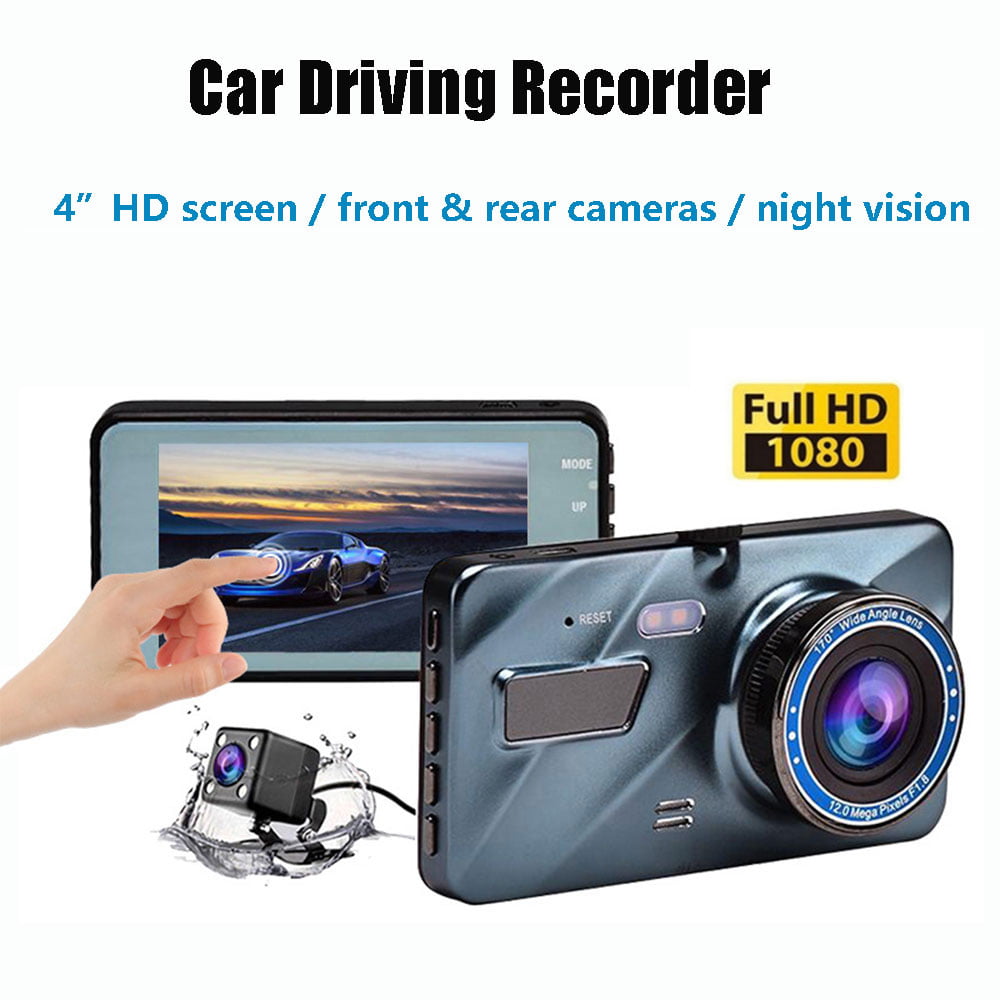 1296P Rear and 1080P Front Dual Lens Camera Matte Night vision 170° Wide Angle Parking Reversing Camera Mirror Dash Cam 10 Inch Full HD Touch Screen Dash Camera Streaming Media With Loop Recording 