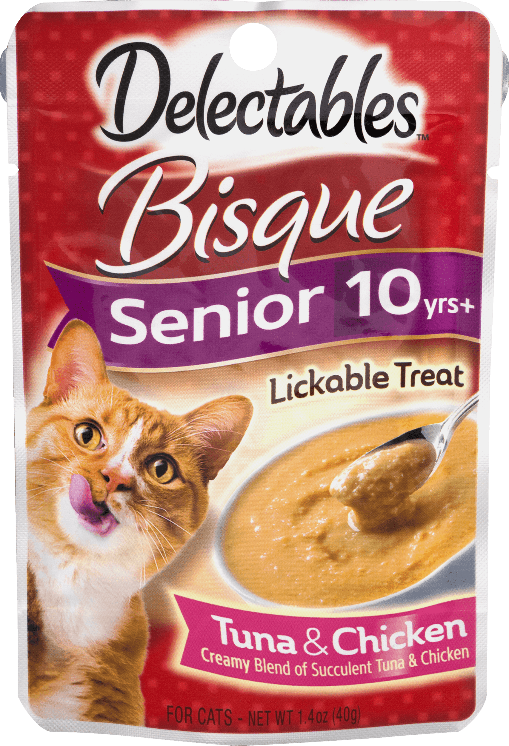 Delectables Lickable Cat Treats Bisque Senior 10 yrs+ Tuna & Chicken