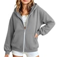 thumbnail image 4 of Shadoumai Girls Long Sleeve Hooded Pullover Sweatshirt Solid Color Loose Casual Daily Outfit Top for Everyday Wear, 4 of 4