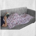 thumbnail image 6 of Butterfly Soft Flannel Fleece Blanket, Silhouettes of Different Butterflies Purple Tone Illustration Simplistic Geometry, Cozy Plush for Indoor and Outdoor Use, 60" x 80", Multicolor, by Ambesonne, 6 of 6
