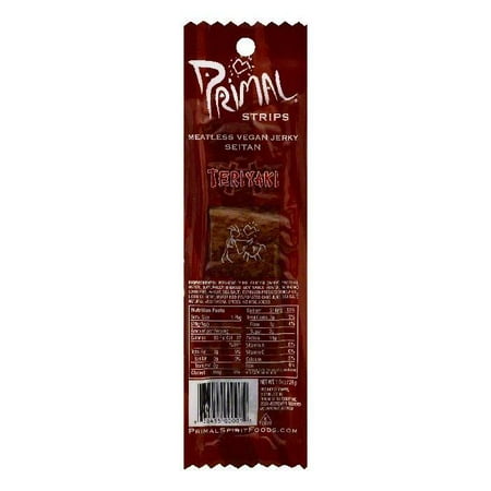 - Primal Teriyaki Seitan Meatless Vegan Jerky, 1 OZ (Pack of 24)
