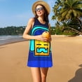 thumbnail image 3 of Lsque Geometry Dash Pattern Summer Dresses for Women – Sleeveless T-Shirt Swing Sundress, Perfect for the Beach and Casual Days, 3 of 6