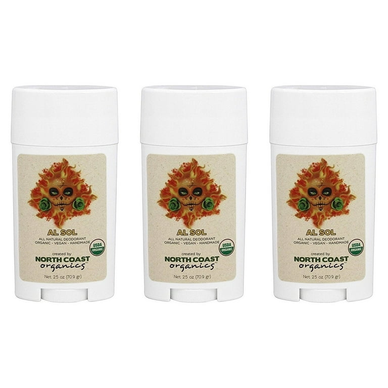 Coast Organics - All Natural Organic Deodorant Al Sol - 2.5 oz. (Pack of 3) - Walmart.com
