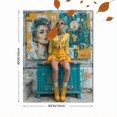 thumbnail image 3 of Yellow Skirt Fashion Girl Canvas Wall Art, Urban Pop Graffiti Portrait, Modern Edgy Room Decor, 3 of 8