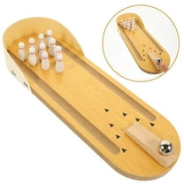 BESTOYARD Mini Bowling Set for Adults and Kids Light Brown Wooden Toy for Family Games and Activities 10.5 x 5.5 x 2.5 inches