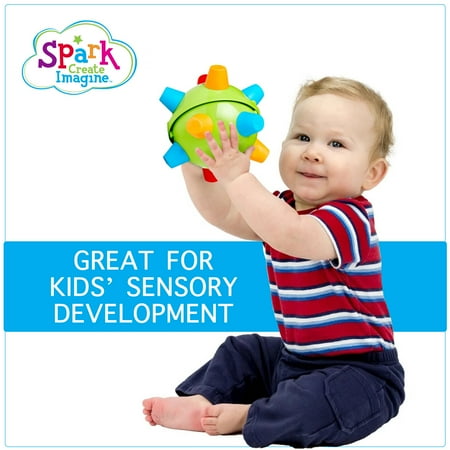 Spark Jiggles and Wiggles Bumpie Ball Sensory Learning Toy, Child and Toddler