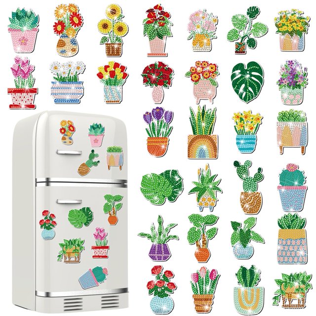 Imanes de pintura con diamantes Remuuly Spring, 30 unidades, para nevera