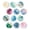 Marble Pattern, variant on Strong Refrigerator Magnet Fridge Sticker, Coastal Blue Sea Refrigerator Magnets, 12Pcs Beautiful Photo Decorative Magnet Set, Small Round Crystal Glass Craftwork for Refrigerator Decor