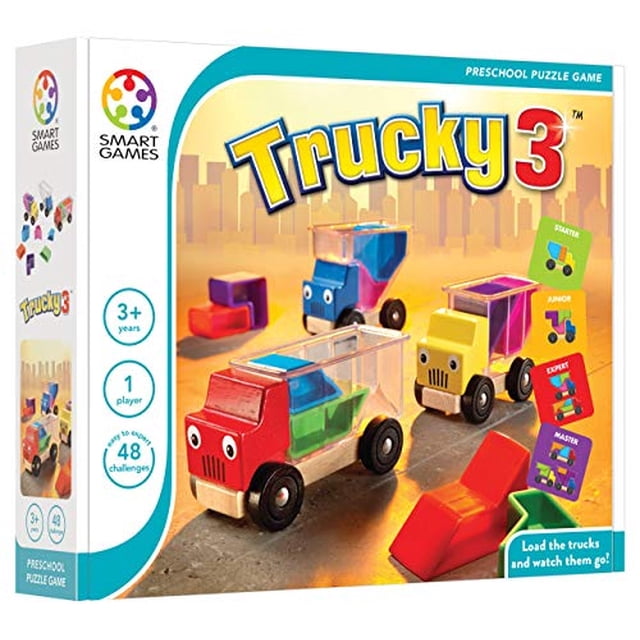 SmartGames Trucky 3 Juego de acompañamiento de habilidades de madera camiones en movimiento para mayores de 3 SmartGames SmartGames