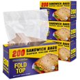 thumbnail image 1 of Bolsas para sándwiches Stock Your Home, con tapa plegable transparente, 800 unidades, 1 of 6