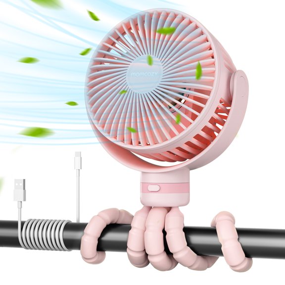Momcozy Ventilador Portátil para Carriola de Bebé de 8000 mAh, Ventilador de Refrigeración de Mano Batería de Larga Duración de 27 Hours