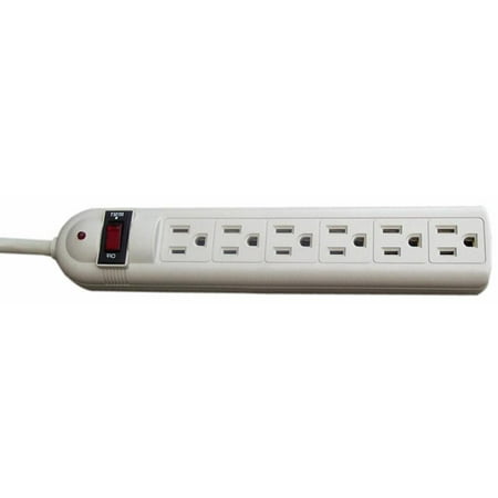 Morris Products 89034 6 Outlet Power Strip Surge Protector 12 Ft. 270 Joules