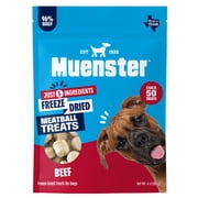 Muenster Freeze-Dried Beef Meatball Dog Treats, Limited-Ingredient High-Protein Dog Snacks, Training Rewards, Healthy High-Value Treats, 4 oz Resealable Pouch