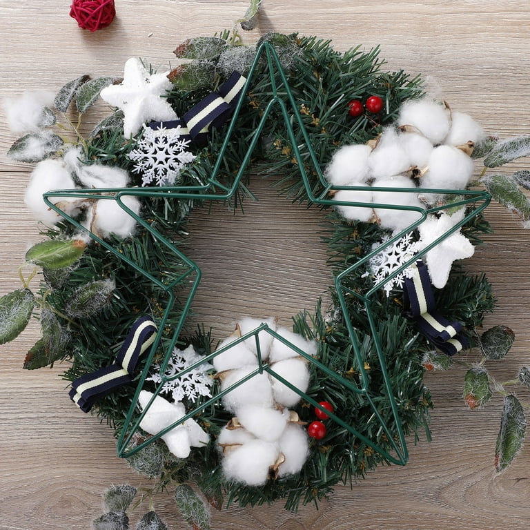 Pentagram Wire Wreath Frame Metal Star-Shaped Garland Ring DIY Holiday  Wedding