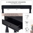 thumbnail image 3 of 63" Long Console Table, Retro Console Table with 3 Drawers and 1 Bottom Shelf, Narrow Sofa Table Entryway Table for Hallway, Living Room, Foyer, Espresso, 3 of 9