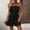 Black, variant on Sakmal Sleeveless Womens Rompers Black Strapless Boat Neck Wide Leg Short Jumpsuits Pleated Rompers