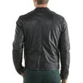 thumbnail image 3 of Men's Genuine Lambskin Leather Jacket Biker Soft Stylish Motorcycle Jacket A010, 3 of 3