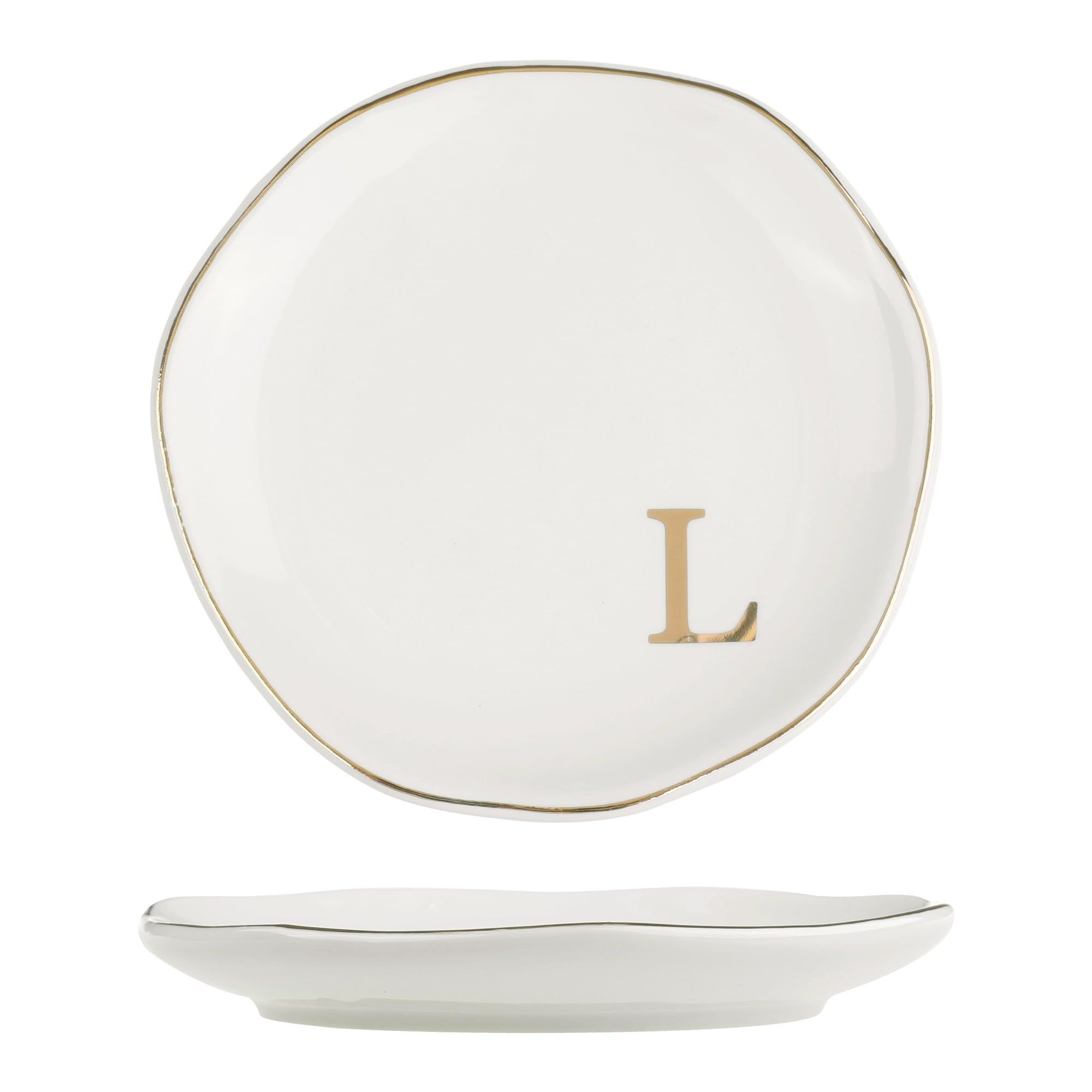 Unique Bargains Ceramic Jewelry Tray Decorative Trinket Dish Gifts Jewelry Boxes White-L