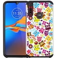 thumbnail image 1 of Motorola Moto G8 Play / Moto G8 Plus / One Macro Case - Colorful Design Hybrid Armor Case Shockproof Dual Layer Protective Phone Cover - Colorful Owl, 1 of 2
