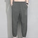 thumbnail image 5 of Pantalones casuales de moda para hombre, con bolsillos y tobillos, color liso, cintura elástica y cordón ajustable., 5 of 5