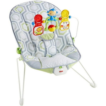 Fisher-Price Bouncer, Geo Meadow with Removable Toy (Best Baby Bouncer Chair Reviews)