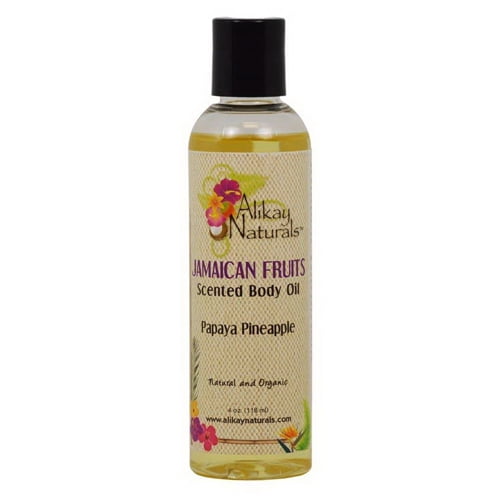 Alikay Naturals Jamaican Fruits Scented Body Oil Papaya And Pineapple, 4 Oz