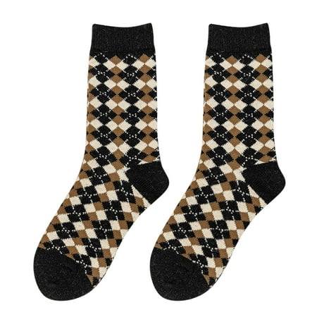 

Soft Socks For Women Female Socks Wool Keep Warm Winter Socks Soft Flowers Star Black Socks