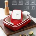 thumbnail image 2 of SWEEJAR Porcelain Bakeware Set for Cooking, 9.8 x 13 inch Ceramic Rectangular baking dish Lasagna Pans for Casserole Dish, Cake Dinner, Kitchen, Banquet and Daily Use (Red), 2 of 6