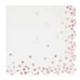 thumbnail image 6 of 50 Pack Scalloped White & Rose Gold Napkins for Birthday, Wedding Decorations, Foil Polka Dotted for Holiday Party (3 Ply, 6.3 In), 6 of 7