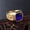 Blue, variant on Jewelry Golden Dragon And Phoenix Gemstone Titanium Steel Ring