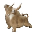 thumbnail image 2 of Kraoden Ceramic Bull Figurine, Home and Office Desk Decoration, Wealth & Luck Symbol, Auspicious Craft Gift for Friends and Family, 2 of 6
