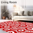 thumbnail image 2 of ODIKA 2'x3' Machine Washable Non-Slip Area Rug, Festive Swirl Holiday Bath Decorative Accent High Traffic Rug, Red, 736808, 2 of 7