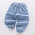 thumbnail image 5 of UJNDER Girls Denim Pants Lightweight Soft Loose Fit Casual Long Trousers for Toddler and Kids with Comfortable Fabric Girls Pants,Light Blue,9-10 Years, 5 of 6