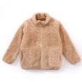 thumbnail image 7 of Caqnni Girlsâ Polar Fleece Jacket â Full Zip Sherpa Polar Fleece Jacket Hooded Sweatshirt Jacket â Teddy Coat for Girls (Z02-Khaki,5-6 Years), 7 of 7