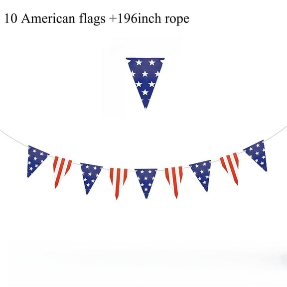 4th of July Decorations ,American Stars and Stripes Flag ,196inch American Flags ,Bunting Garland USA Triangle Banner Patriotic Party Decoration for Fourth of Independence Day