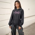 thumbnail image 6 of Women's Fashion Lightweight Long Sleeve Pullover with Pockets Preppy Graphic Hoodie with Bow Print for Comfortable Fit,Dark Gray,M, 6 of 8