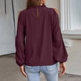 thumbnail image 6 of Women's T-Shirts Solid Color Loose Tops Casual Long Sleeve Fashion Blouse for Women, 6 of 7