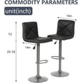 thumbnail image 6 of FDW Bar Stools Set of 2 Counter Height Swivel Stool PU Leather Modern Height Adjustable Swivel Barstools Hydraulic Chair Bar Stools,Black, 6 of 7