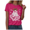 thumbnail image 5 of enyan Halloween T Shirts for Women Cute Ghost Reading Book Lovers Funny Womens Girls Halloween T-Shirt Hot Pink,3XL, 5 of 6