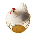 thumbnail image 4 of Cesta para almacenar huevos, soporte para huevos frescos, artículos decorativos de cocina con tapa, cesta redonda para recoger huevos, contenedor para Gris, 4 of 8