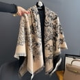 thumbnail image 5 of Bufanda elegante de invierno para mujer, estilo vintage, diseño lujoso, de doble cara, de imitación de cachemira, chal, bufanda cálida, 5 of 5